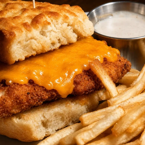 Chicken Cheddar Biscuit w/ Sriracha Mayo