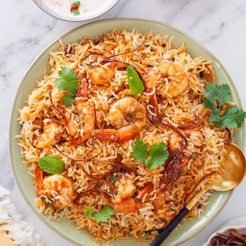 Hyderabadi Shrimp Biryani