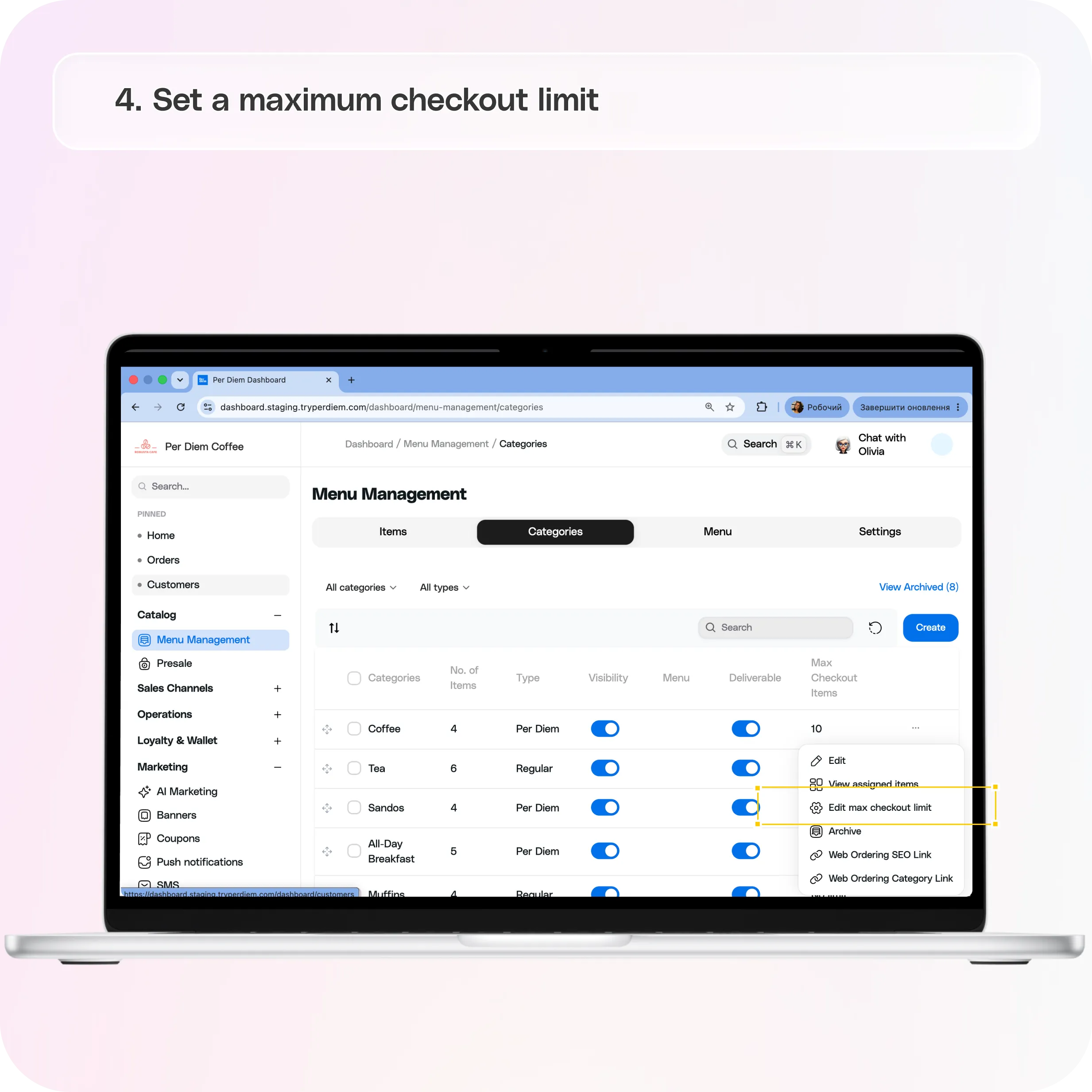 Category management in Per Diem: A complete guide — screenshot 4 of 4