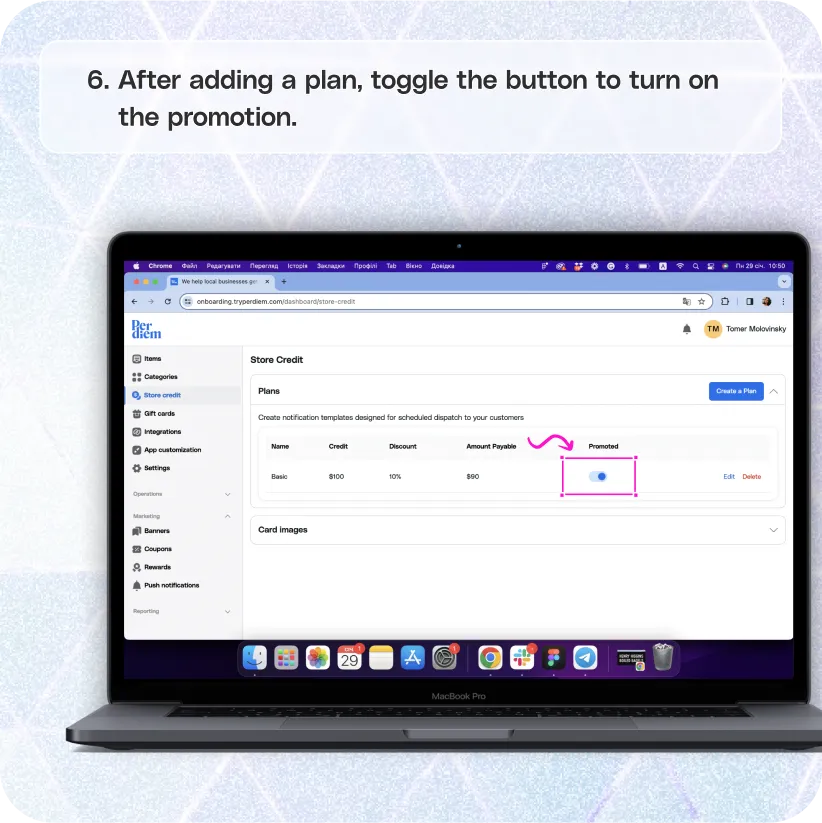 Create a store credit plan in your app — screenshot 6 of 7