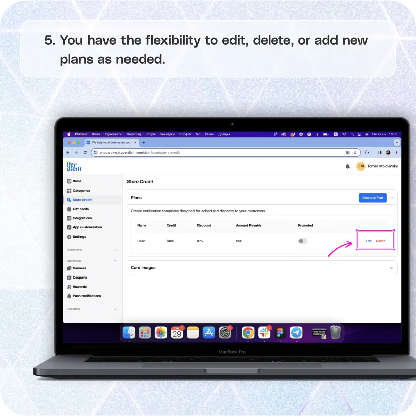 Create a store credit plan in your app — screenshot 5 of 7