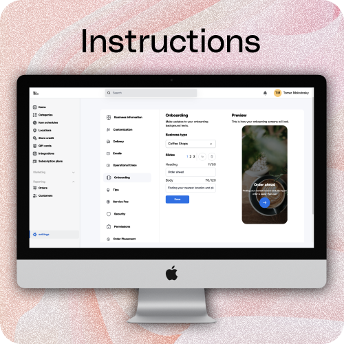 Editing the new customer onboarding flow of your app — screenshot 1 of 7