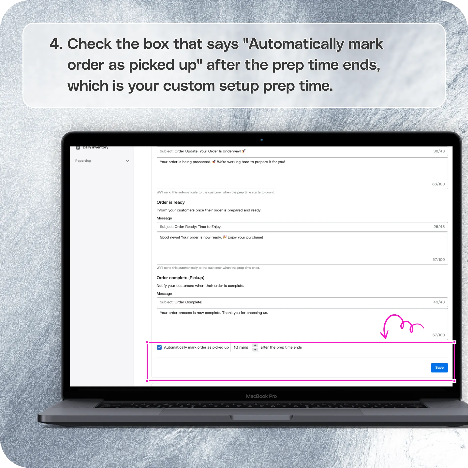 Enable auto-complete order status updates — screenshot 4 of 4