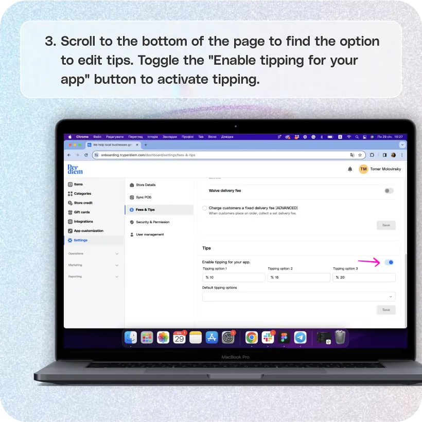 Enable custom tipping in-app — screenshot 3 of 6