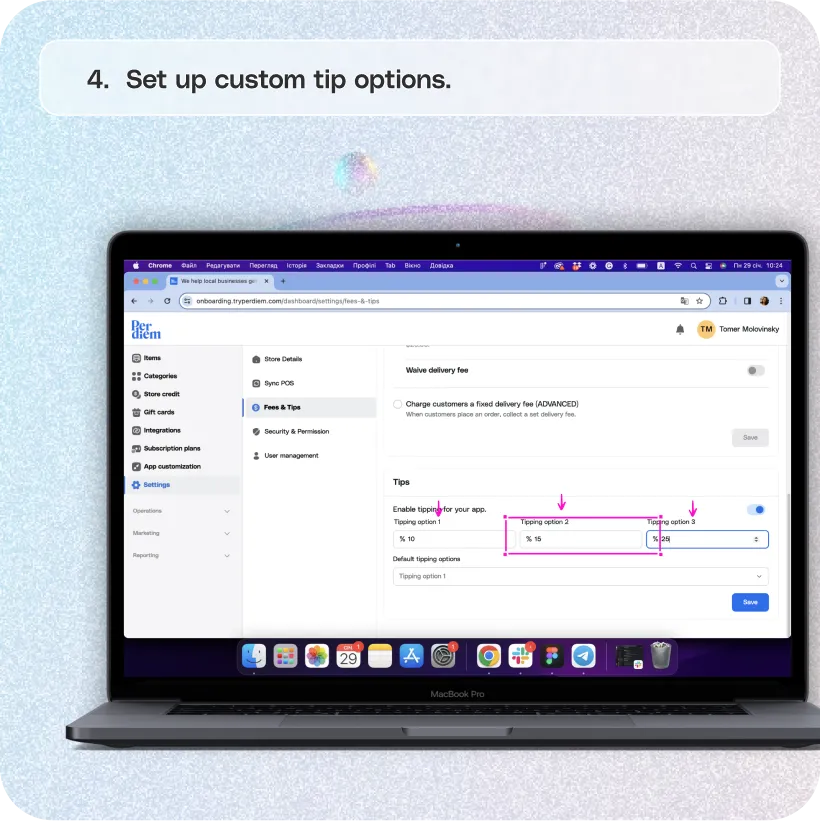 Enable custom tipping in-app — screenshot 4 of 6