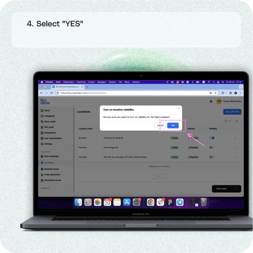 Enable multiple locations in the app — screenshot 4 of 5