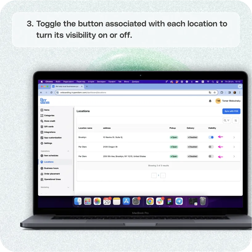 Enable multiple locations in the app — screenshot 3 of 5