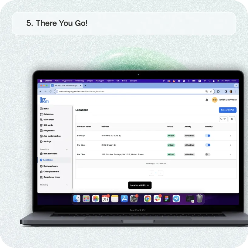 Enable multiple locations in the app — screenshot 5 of 5