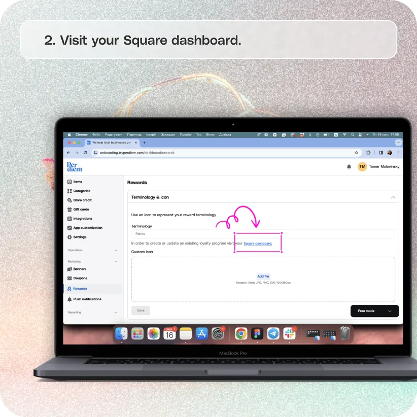 Enable Square Loyalty in the app — screenshot 2 of 3