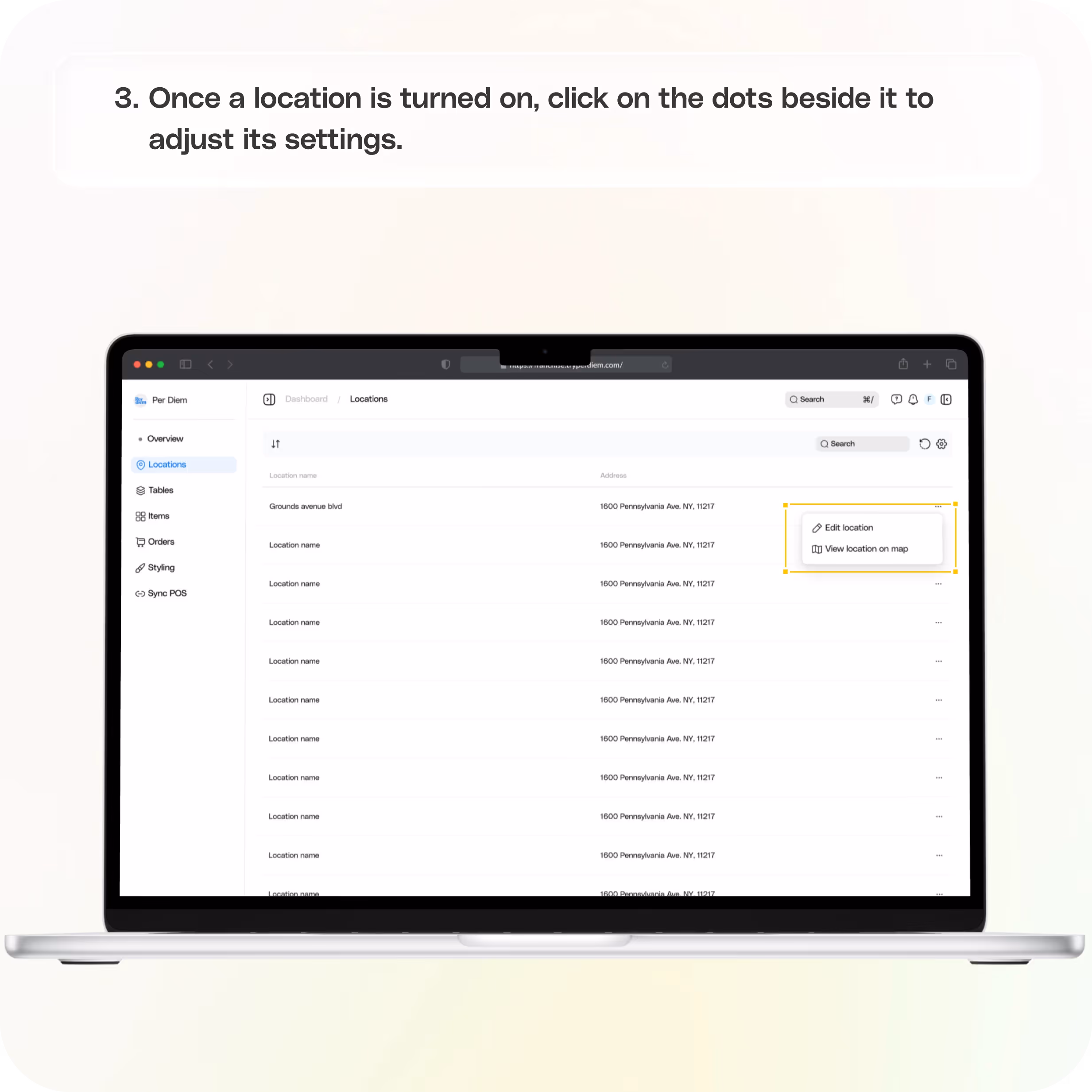Getting started with Per Diem Web ordering — screenshot 3 of 5