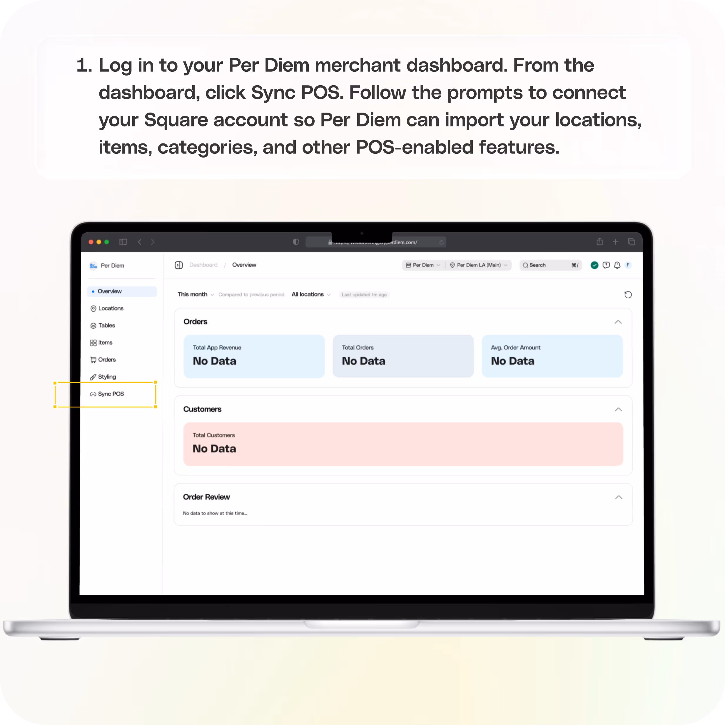Getting started with Per Diem Web ordering — screenshot 1 of 5