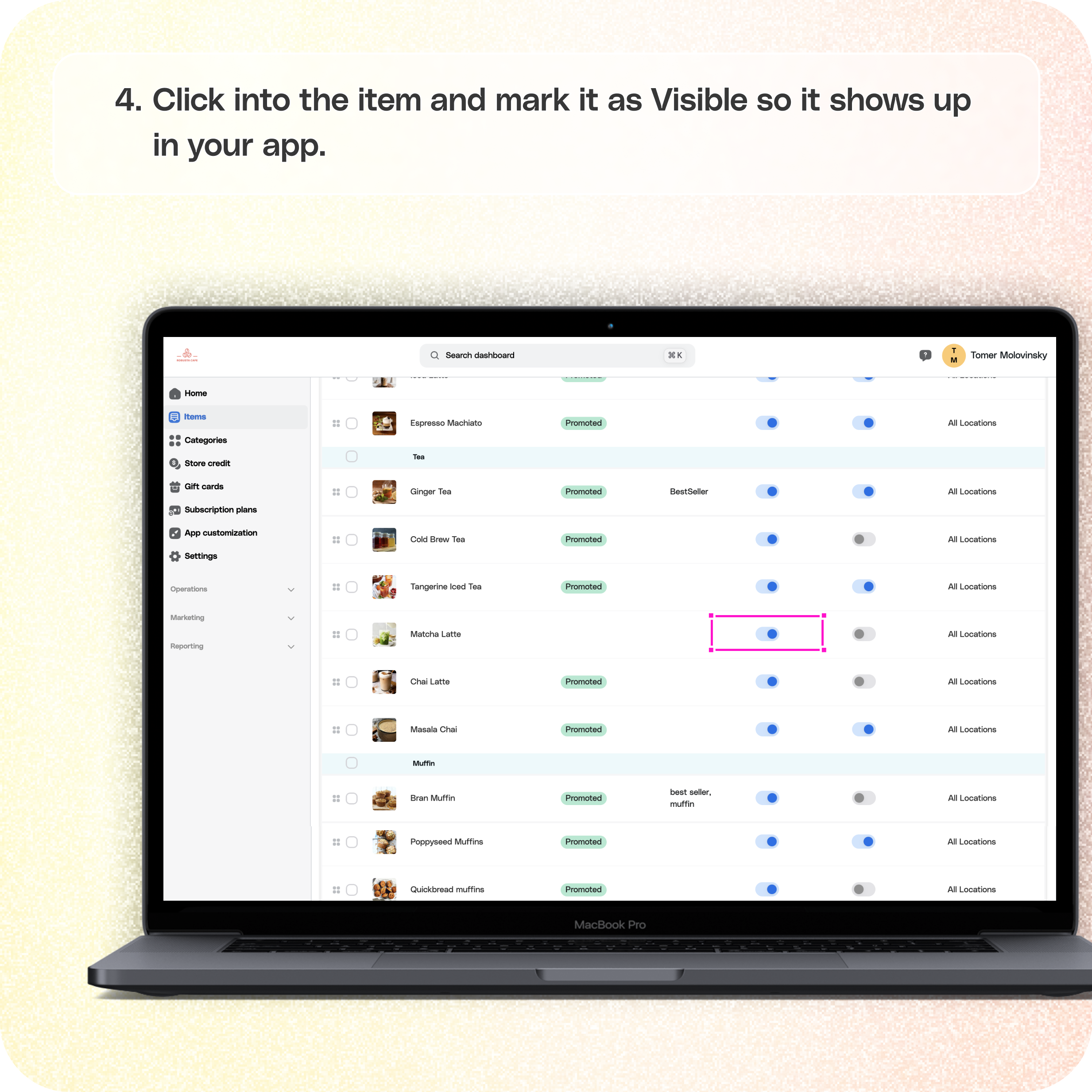 How to add a new product in Square and assign it to a category in Per Diem — screenshot 4 of 5