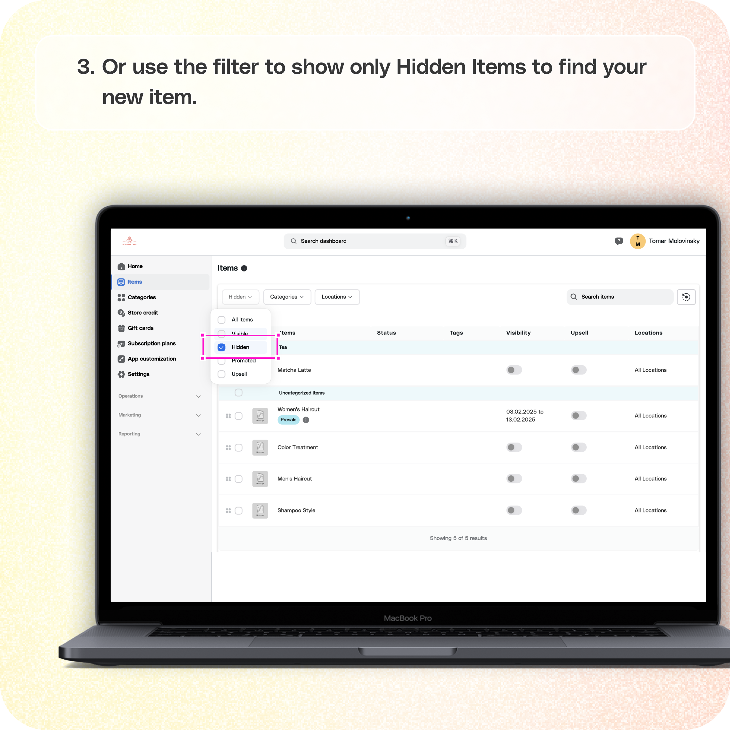 How to add a new product in Square and assign it to a category in Per Diem — screenshot 3 of 5