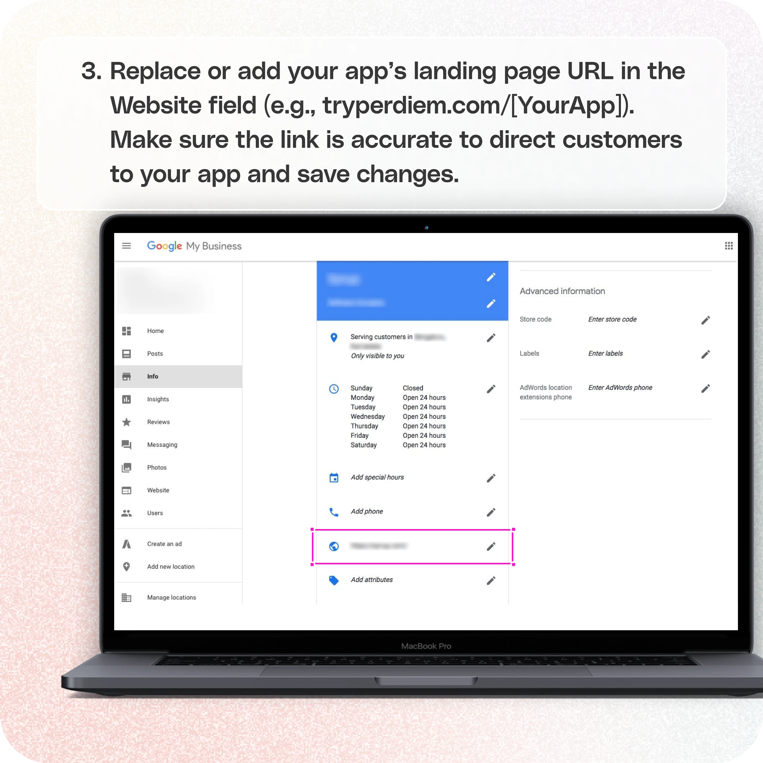 How to add your app landing page to Google Maps — screenshot 3 of 3