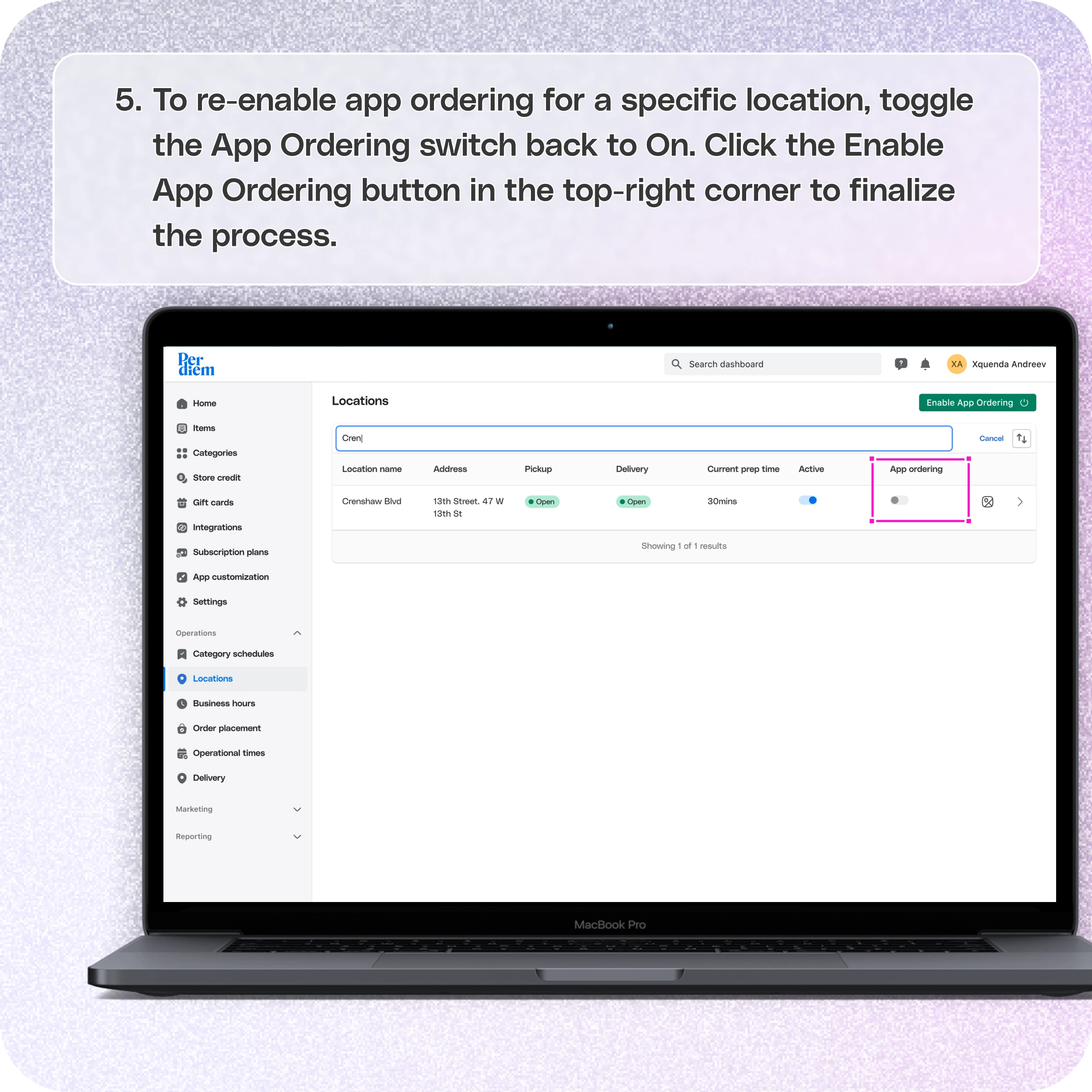 How to disable app ordering — screenshot 5 of 5