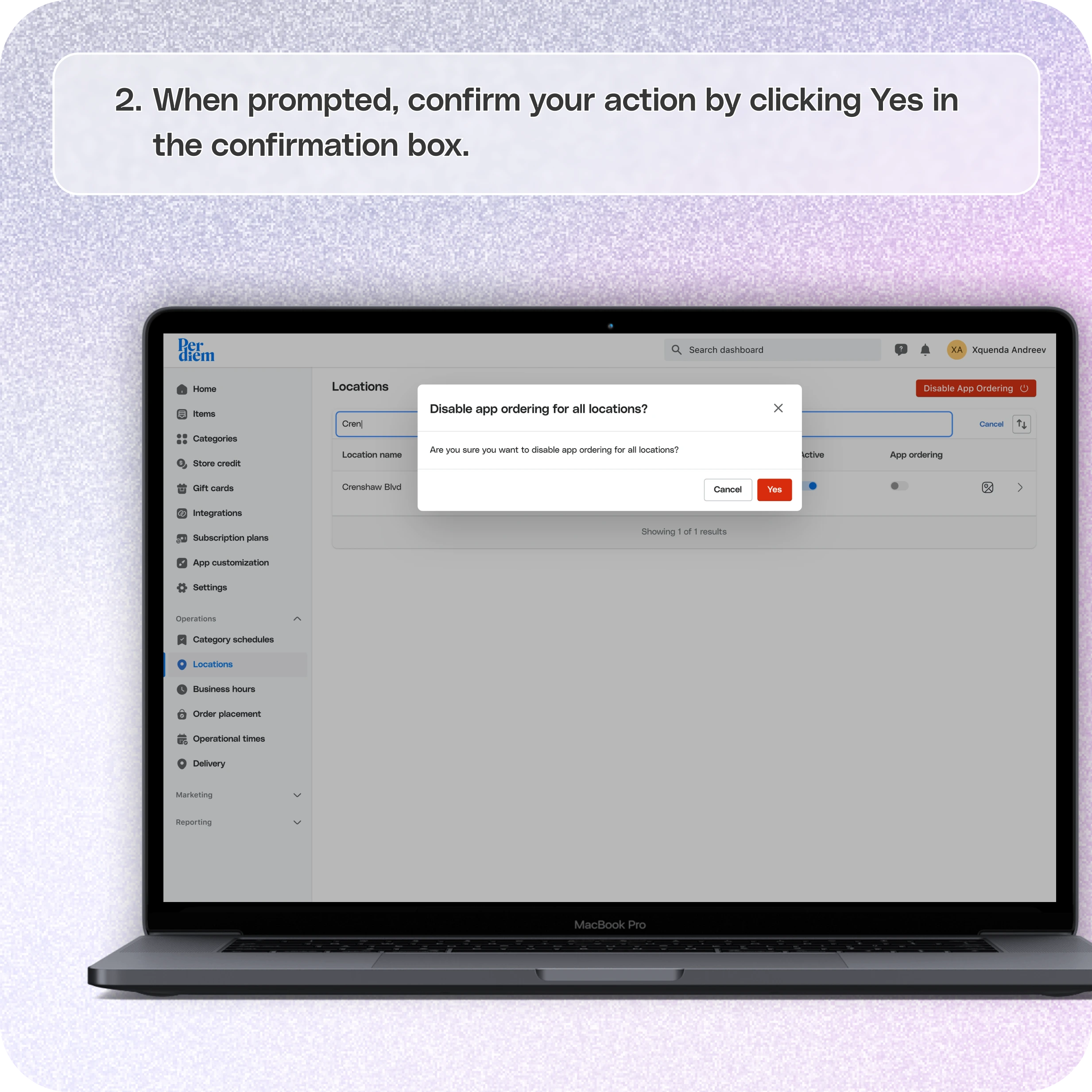 How to disable app ordering — screenshot 2 of 5