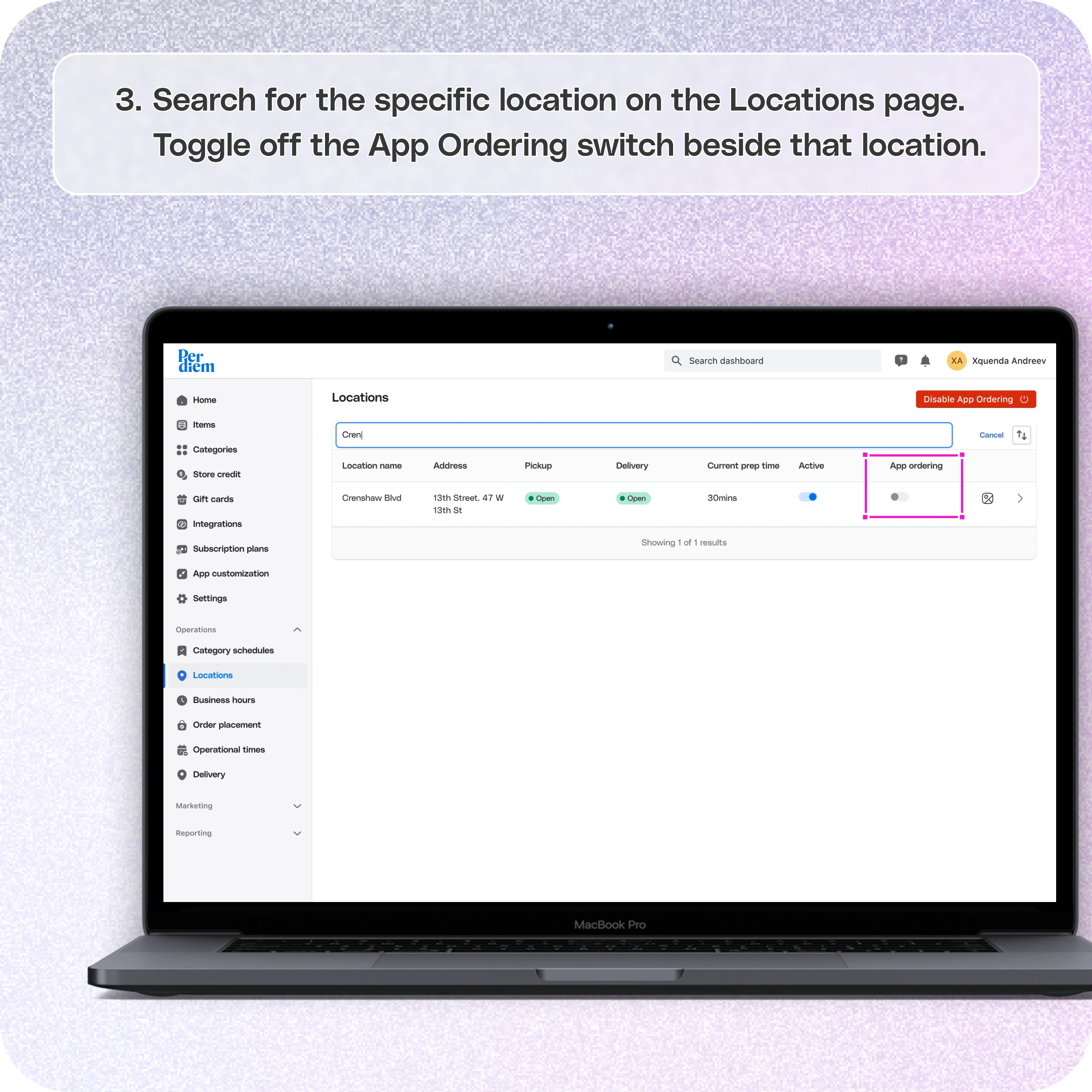How to disable app ordering — screenshot 3 of 5