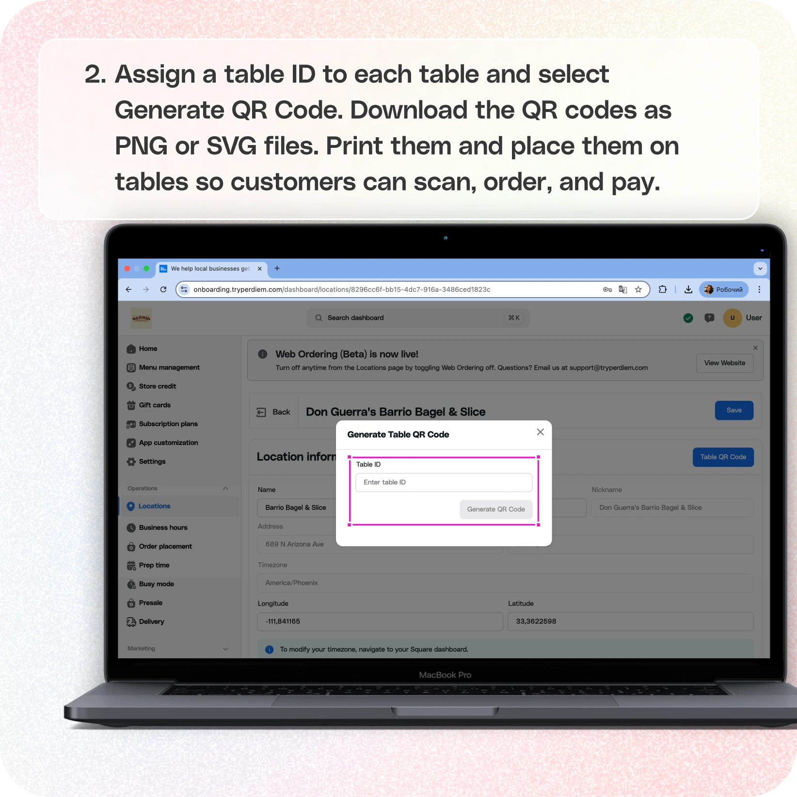 How to set up order & pay for in-store — screenshot 3 of 3