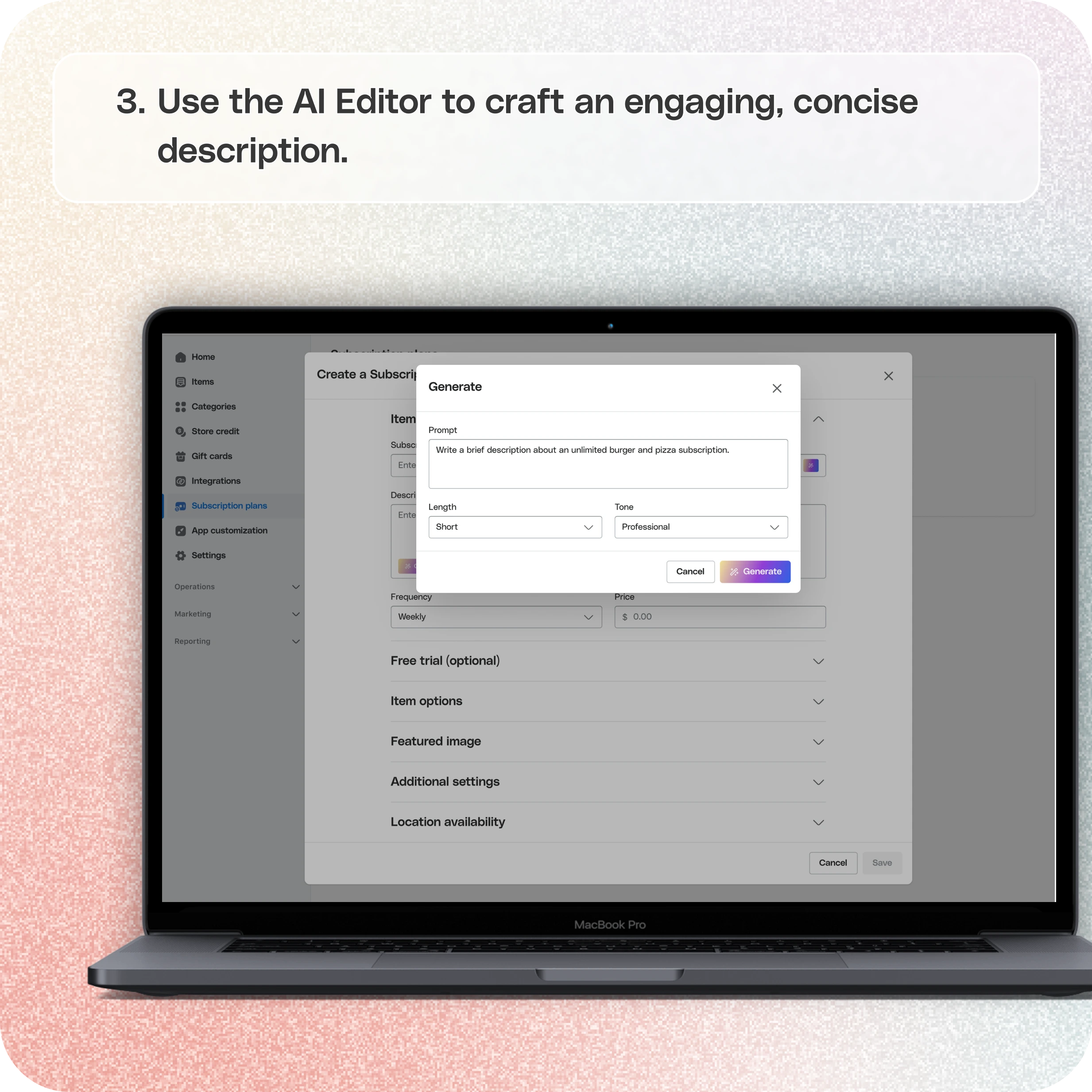 How to update subscriptions in the merchant dashboard — screenshot 3 of 14