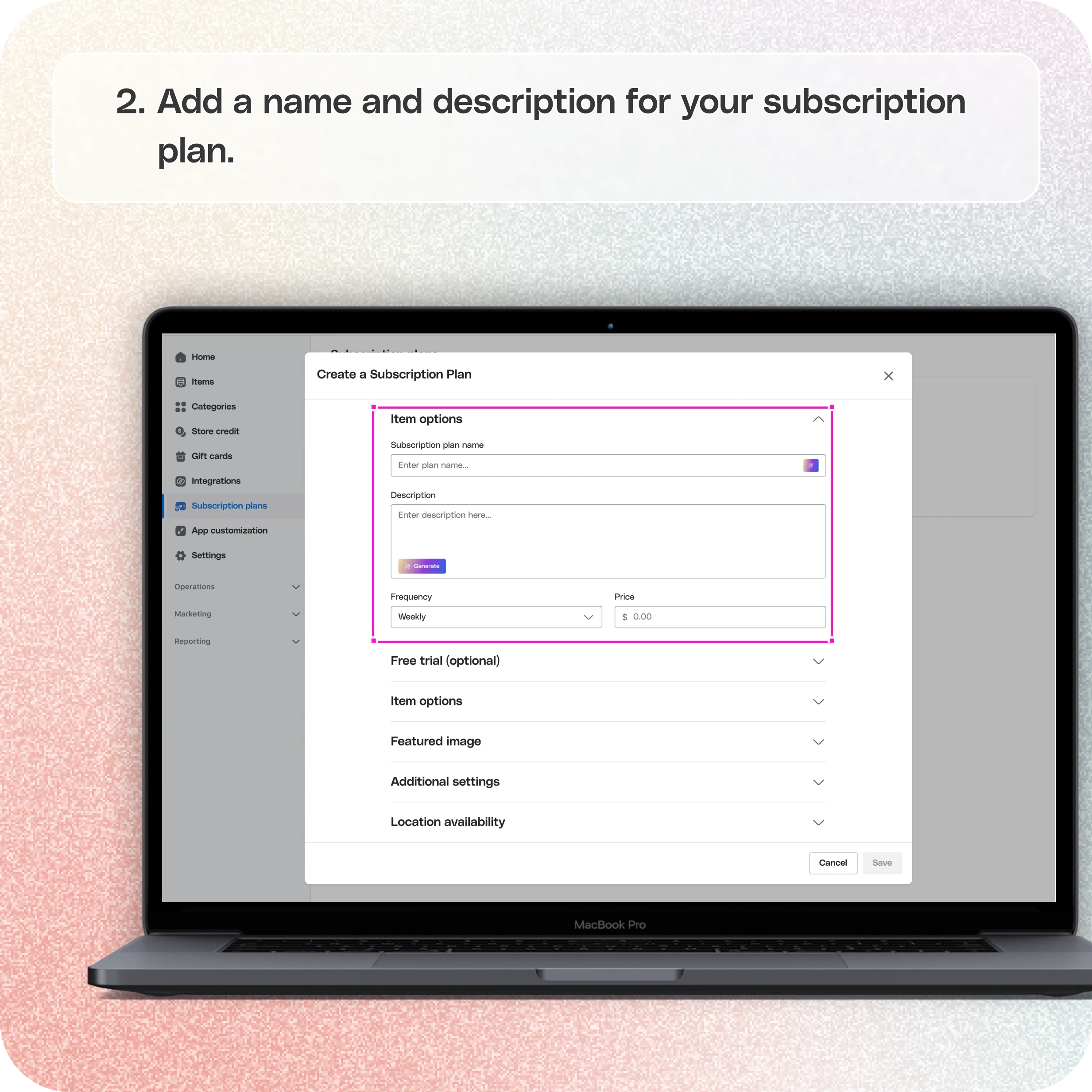 How to update subscriptions in the merchant dashboard — screenshot 2 of 14