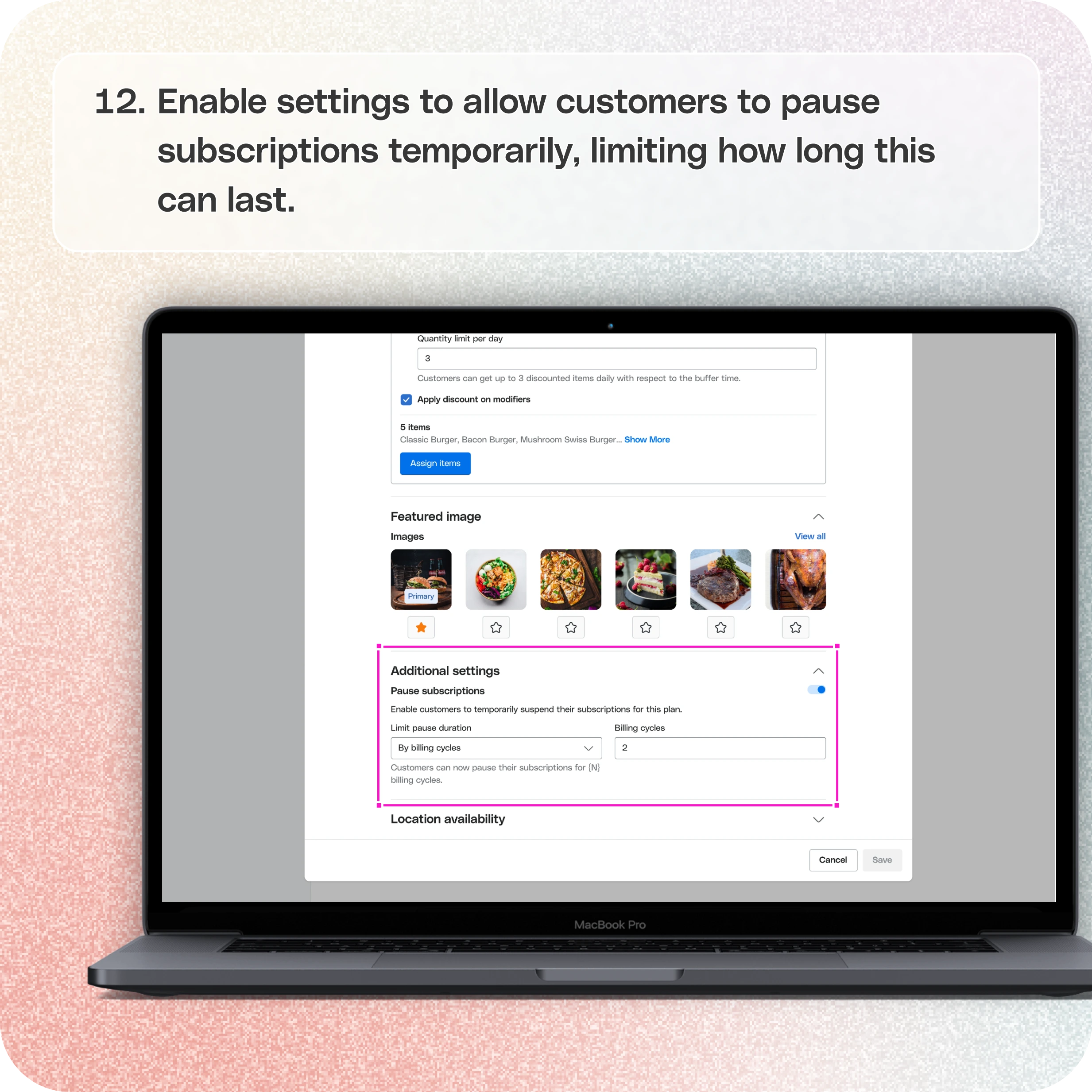 How to update subscriptions in the merchant dashboard — screenshot 12 of 14