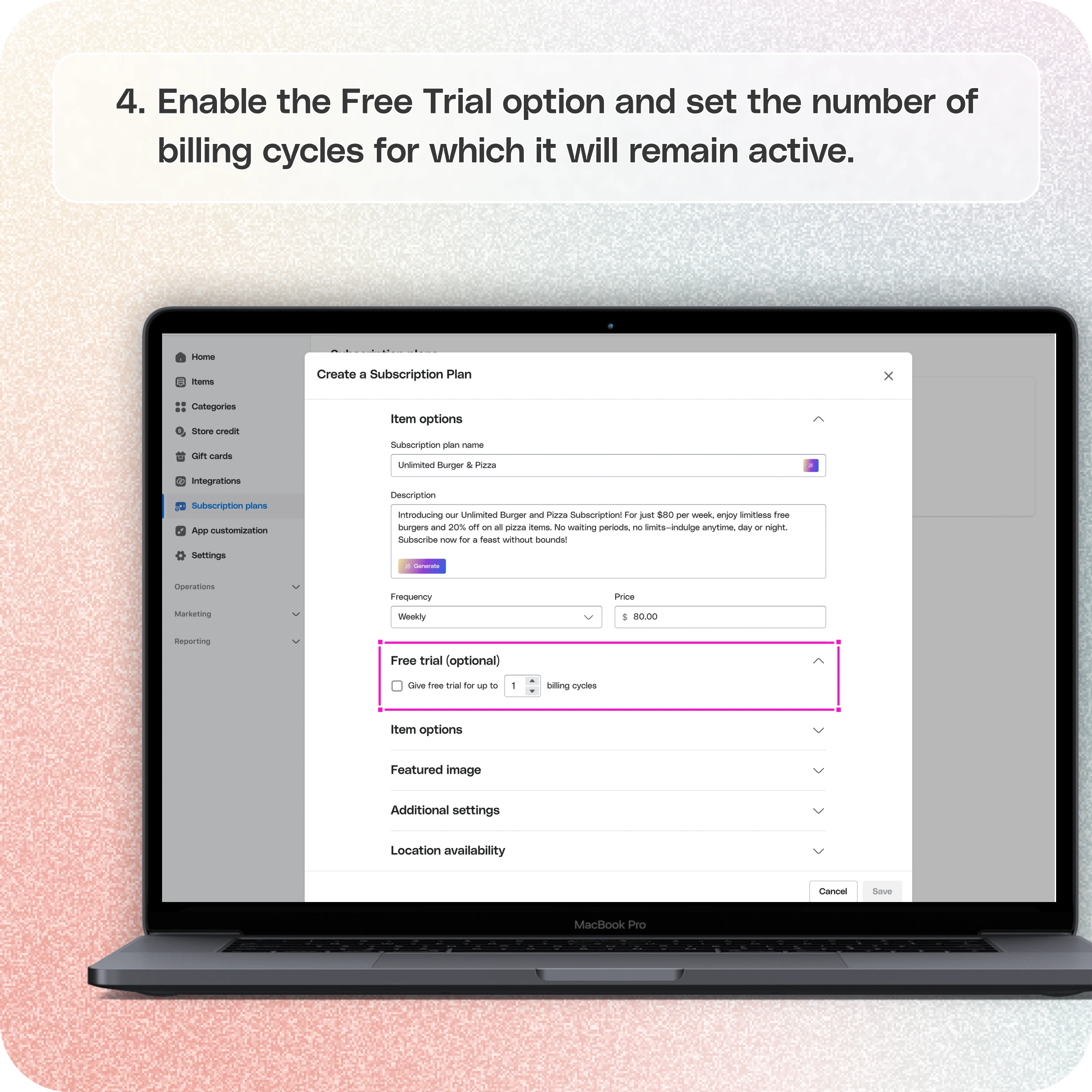 How to update subscriptions in the merchant dashboard — screenshot 4 of 14