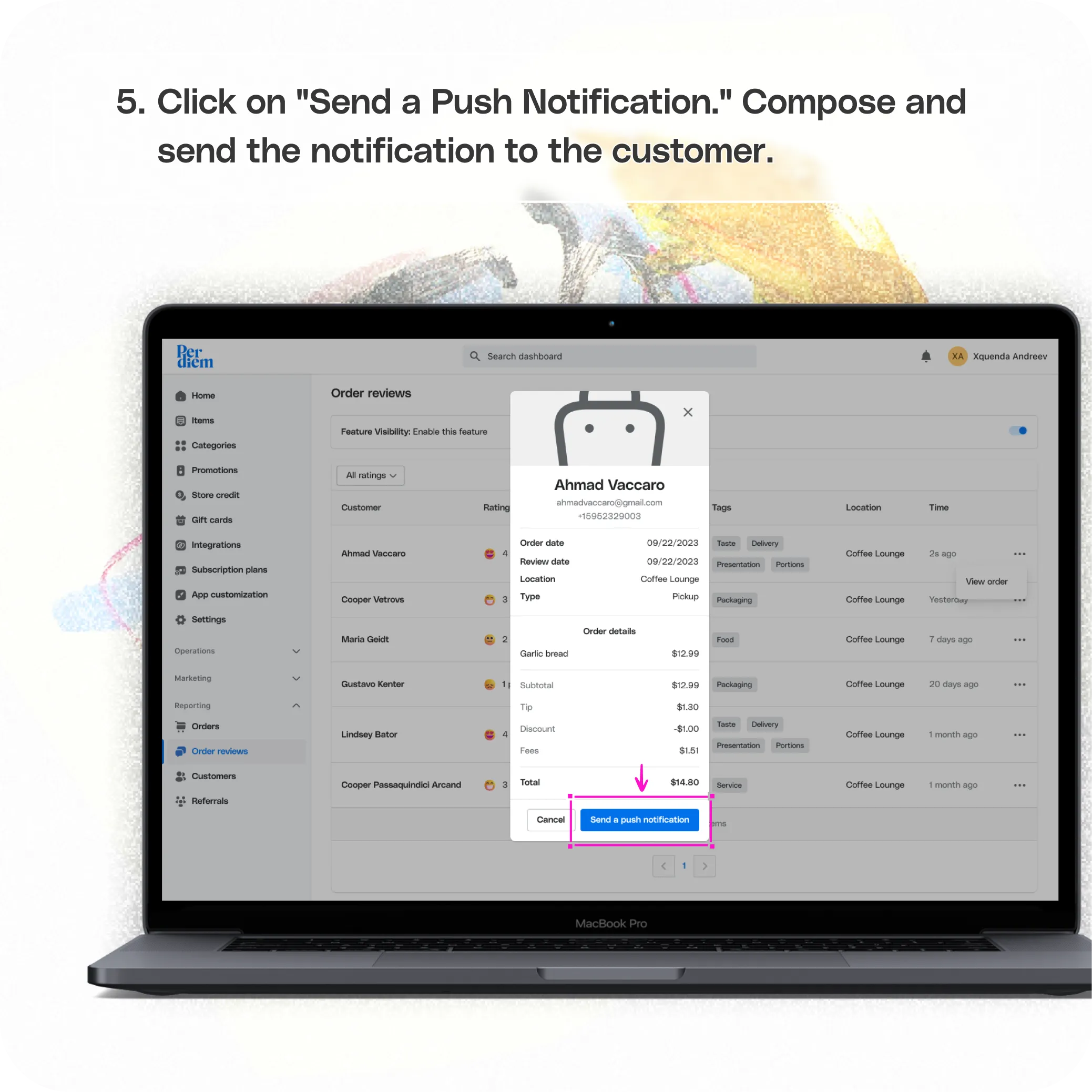 Managing customer order reviews easily from your dashboard — screenshot 5 of 5
