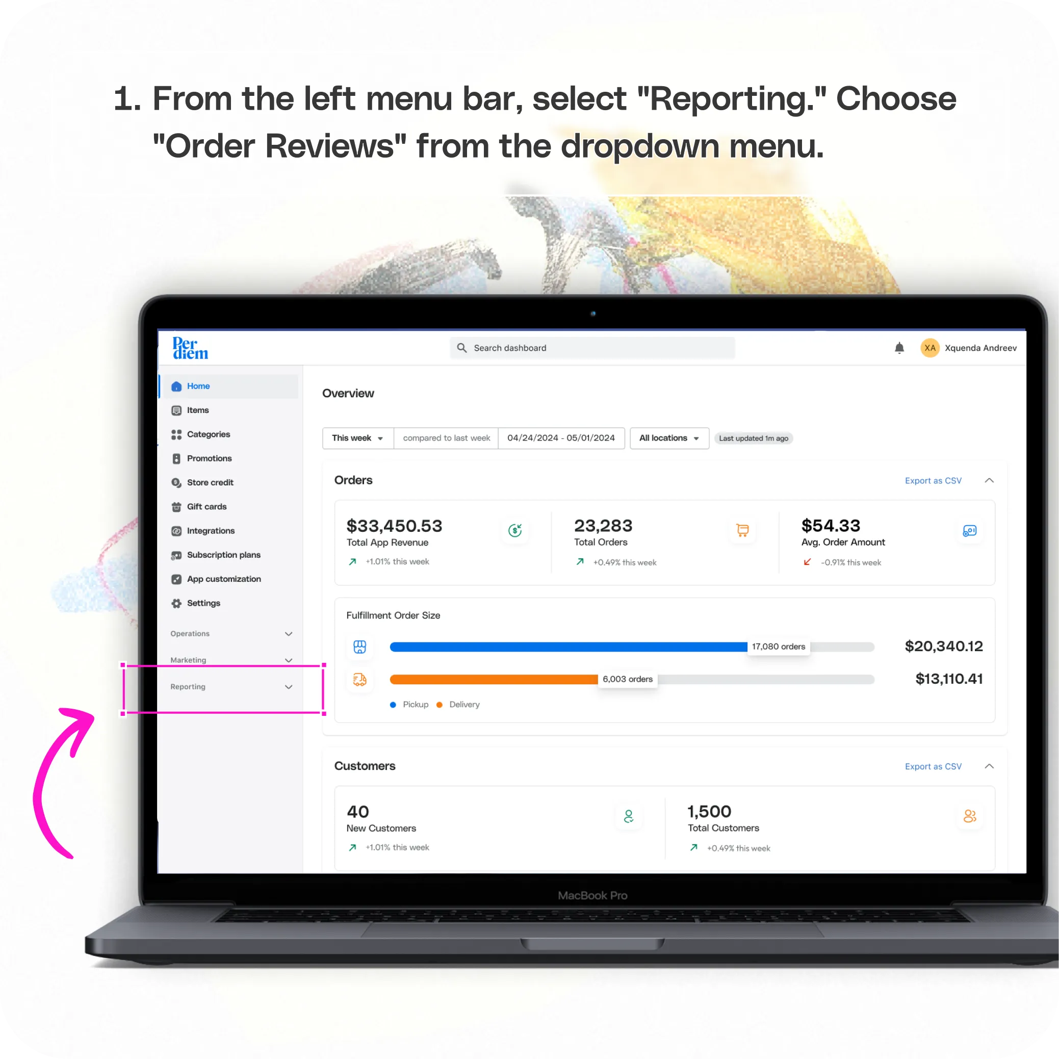 Managing customer order reviews easily from your dashboard — screenshot 1 of 5