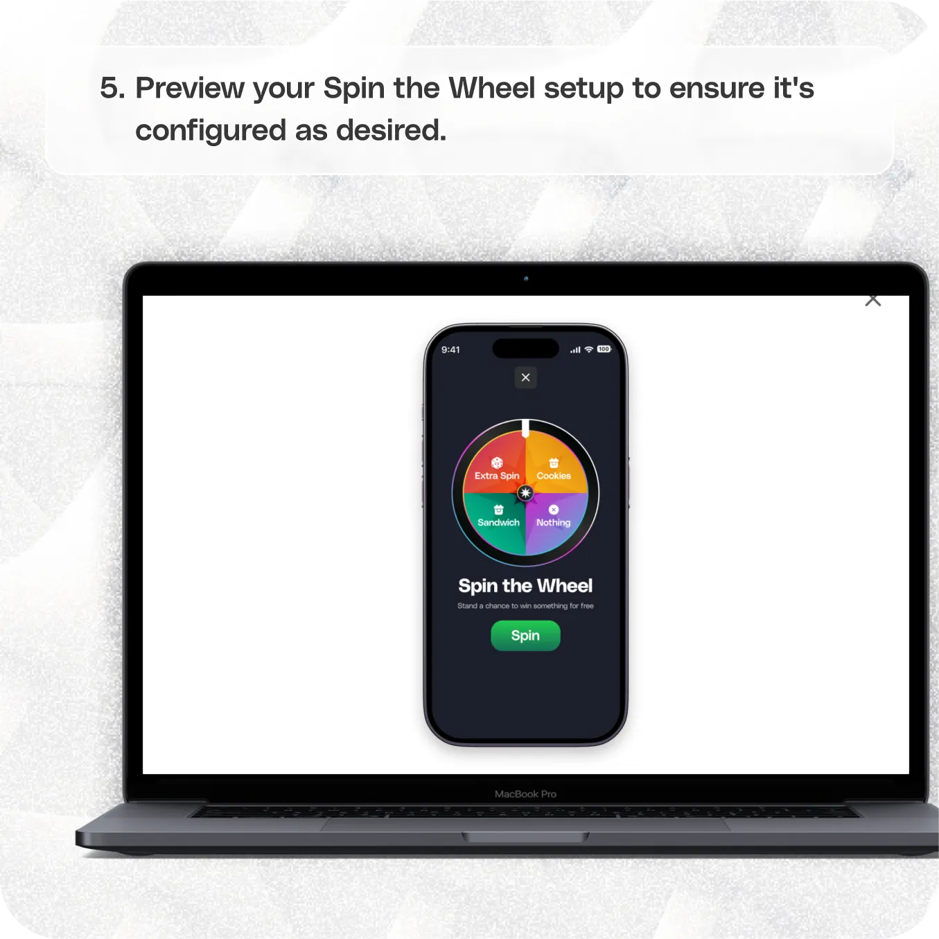Offer rewards with Spin the Wheel — screenshot 5 of 6