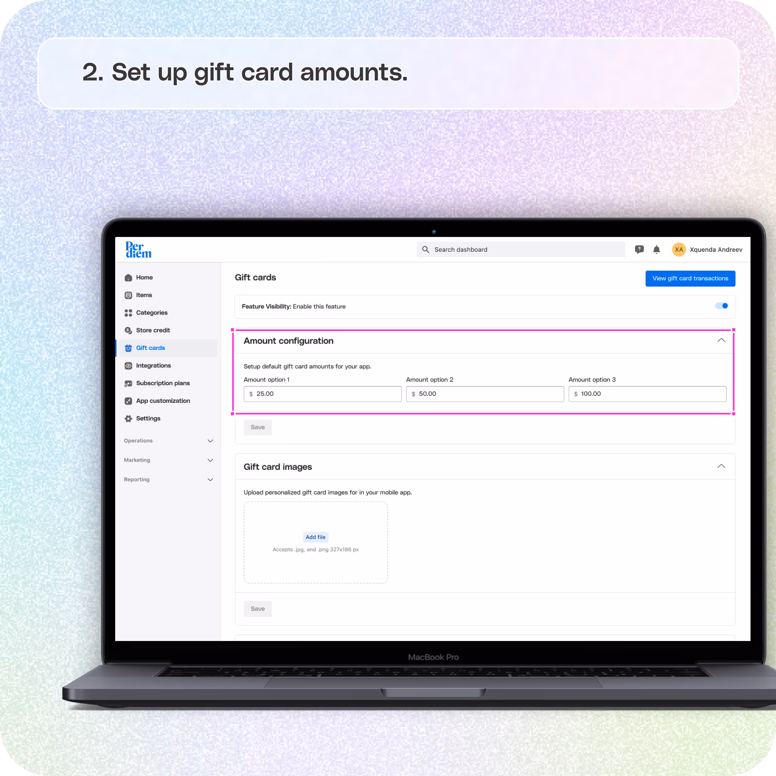 Sell gift cards within the app — screenshot 2 of 4