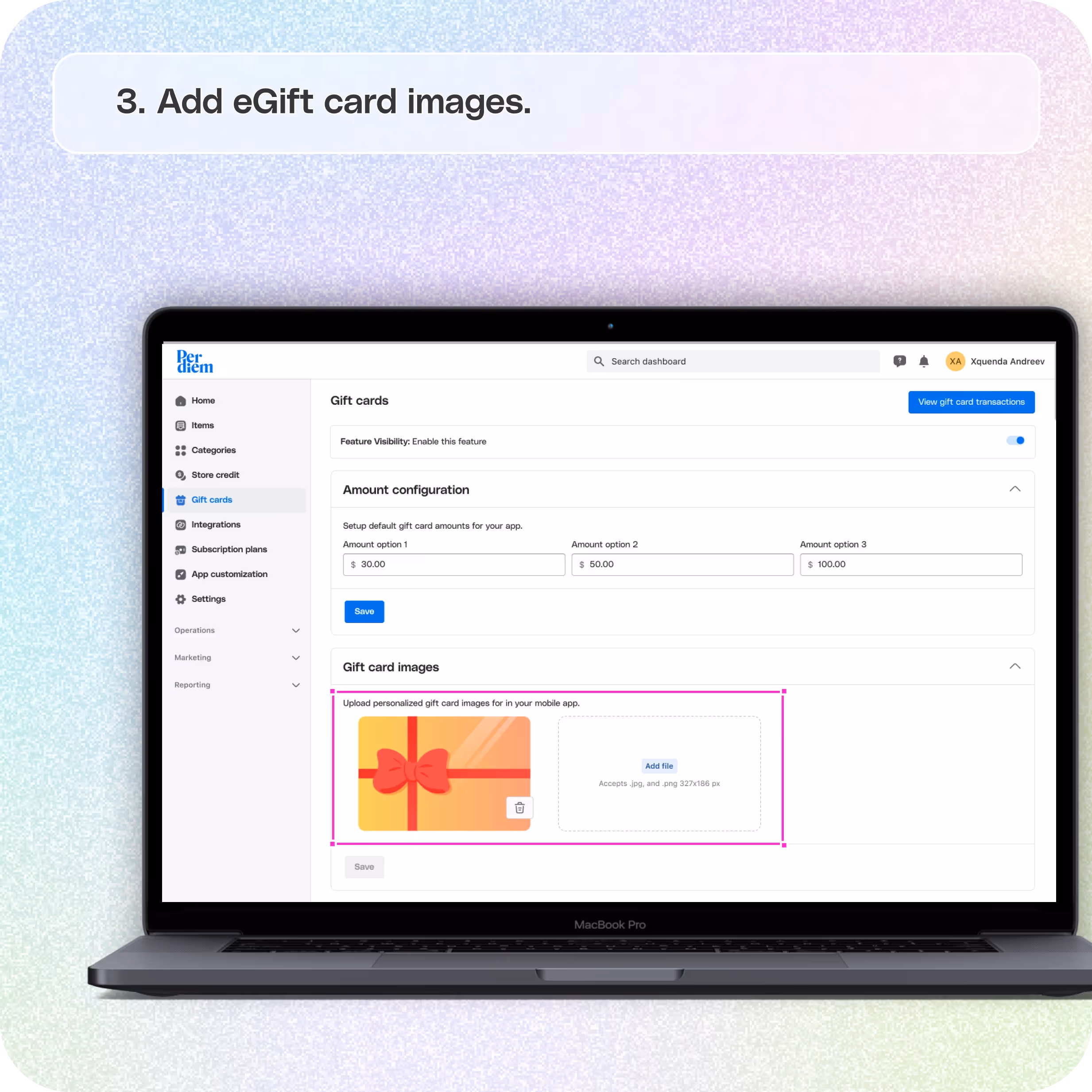Sell gift cards within the app — screenshot 3 of 4