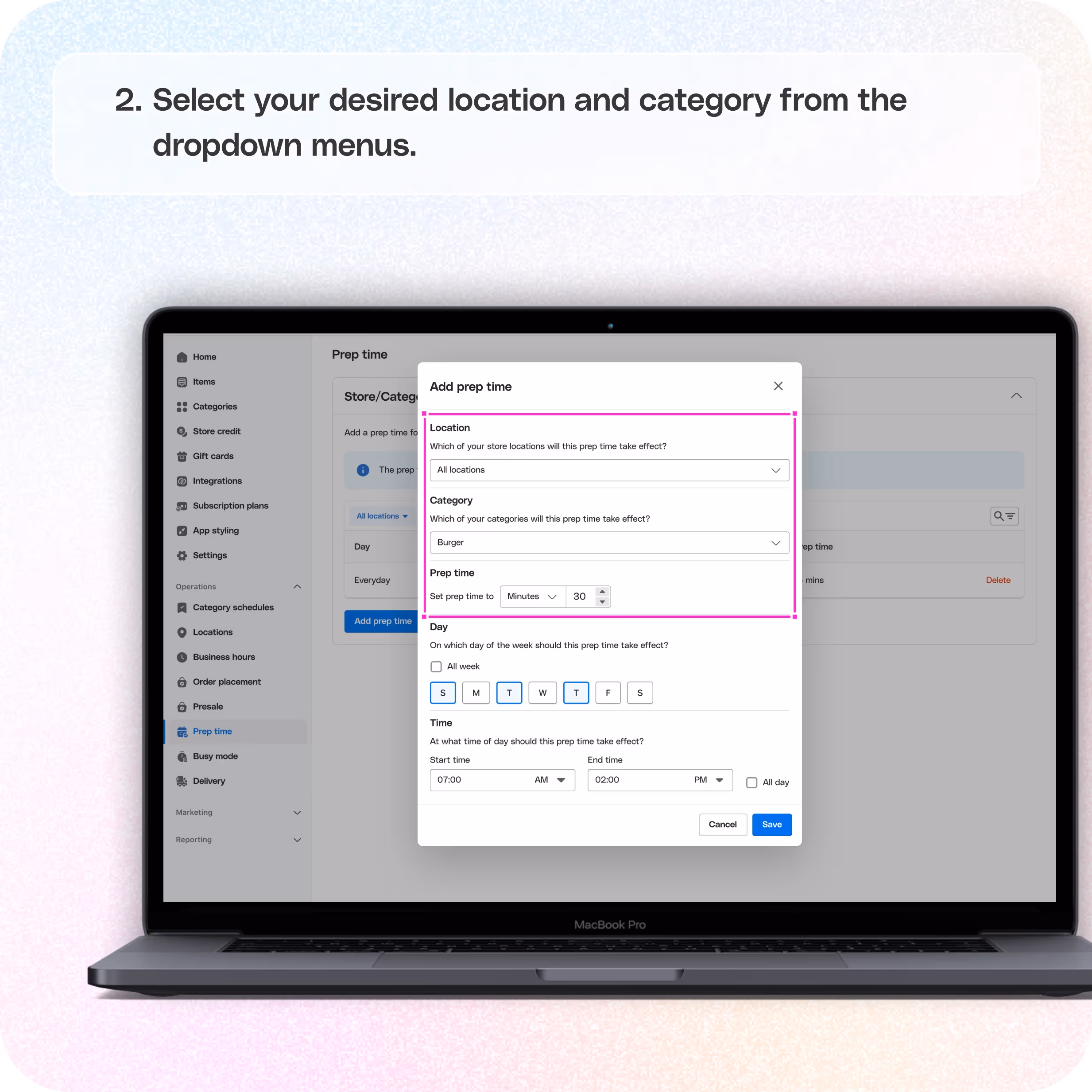Set prep time and busy mode with improved logic on Per Diem — screenshot 2 of 6
