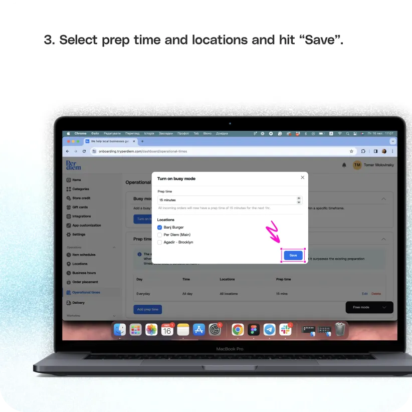 Set up busy mode — screenshot 3 of 3