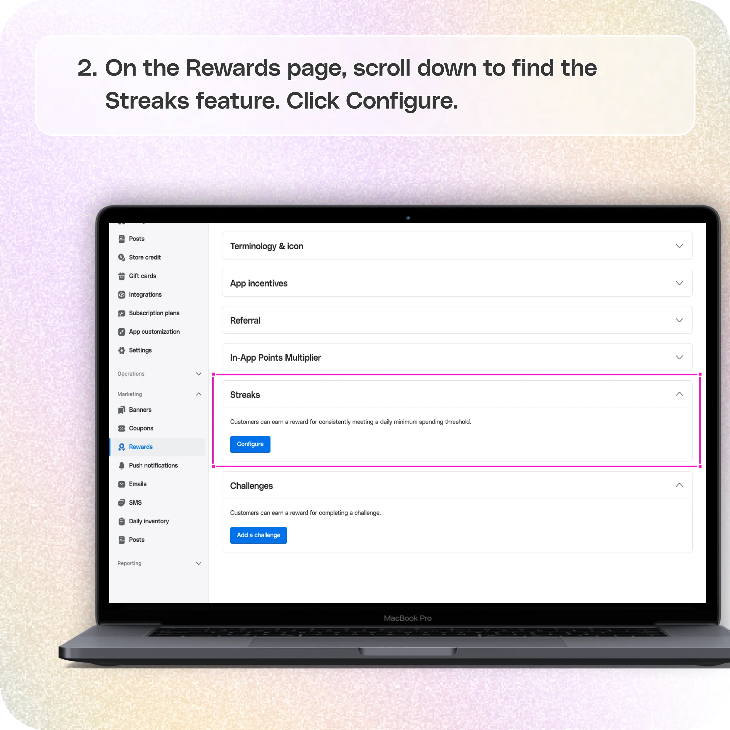 Set up the Streaks & Challenges in your app — screenshot 2 of 7