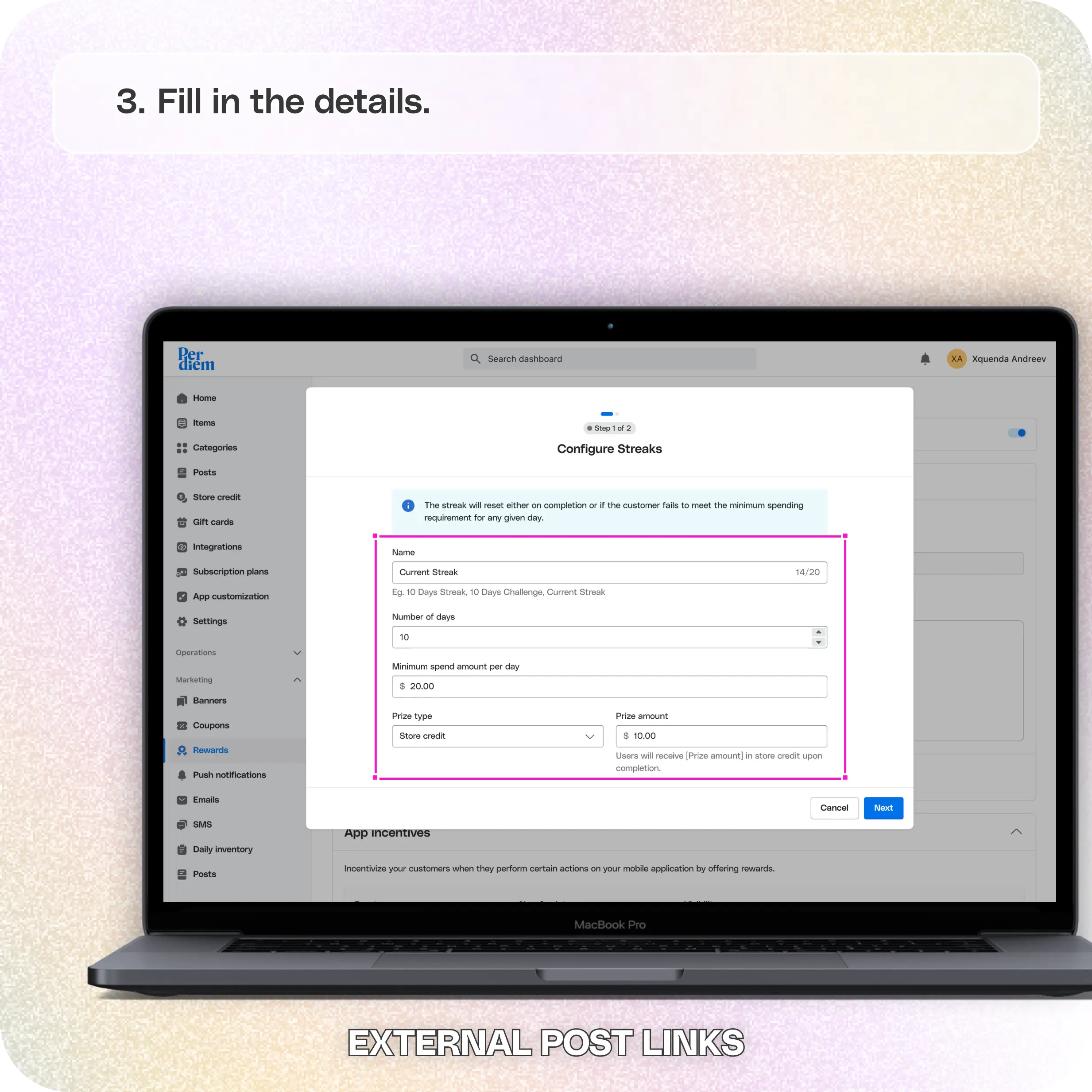 Set up the Streaks & Challenges in your app — screenshot 3 of 7