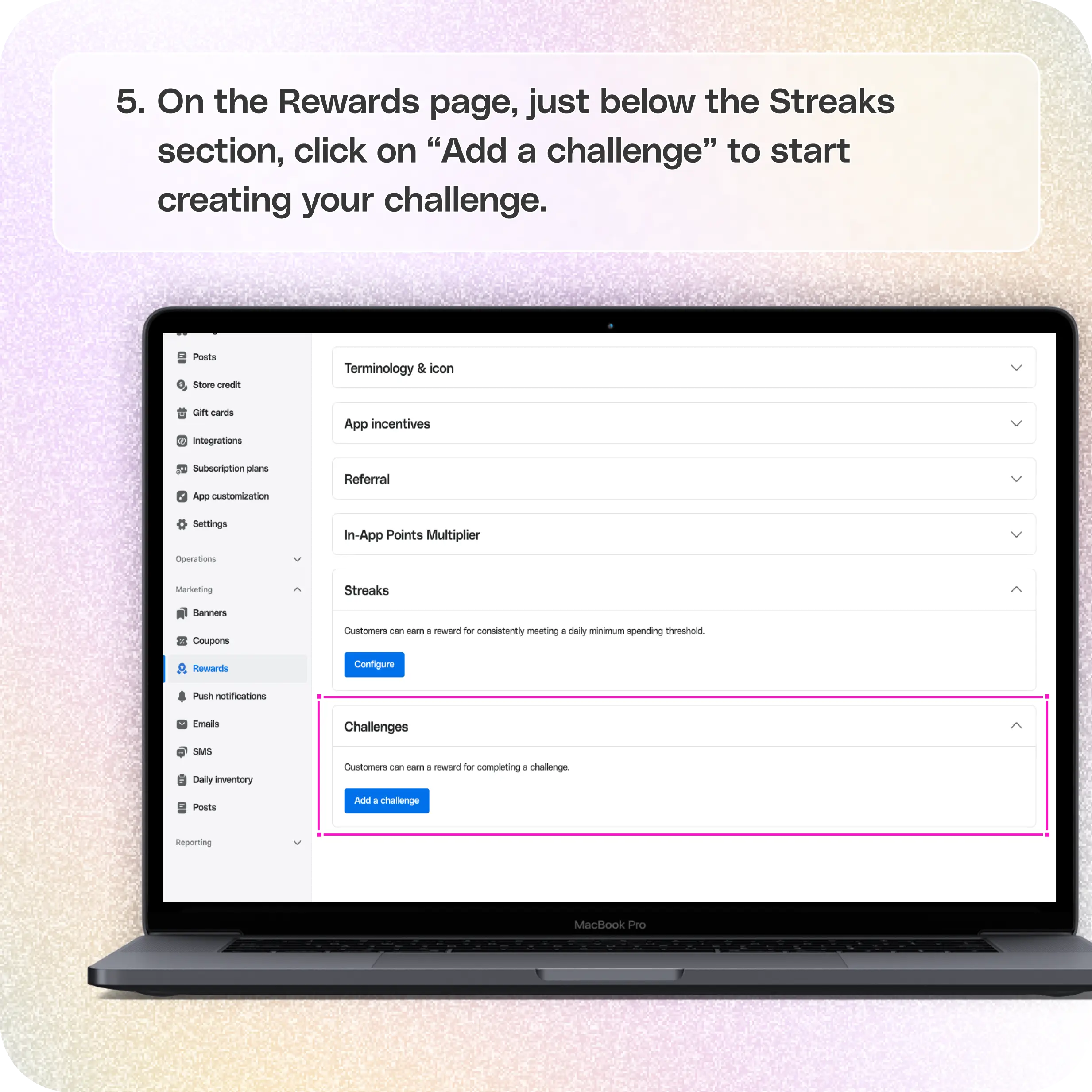 Set up the Streaks & Challenges in your app — screenshot 5 of 7