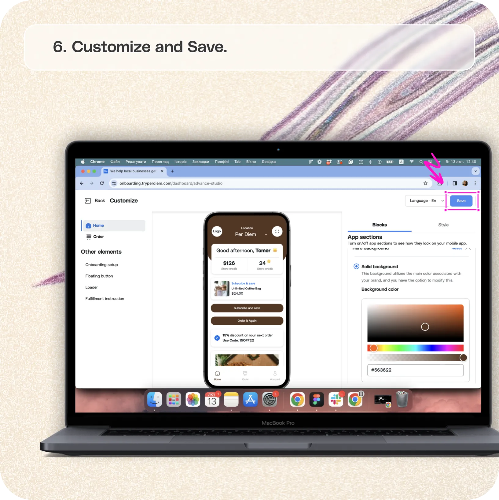 Set up your app's hero background theme — screenshot 6 of 6