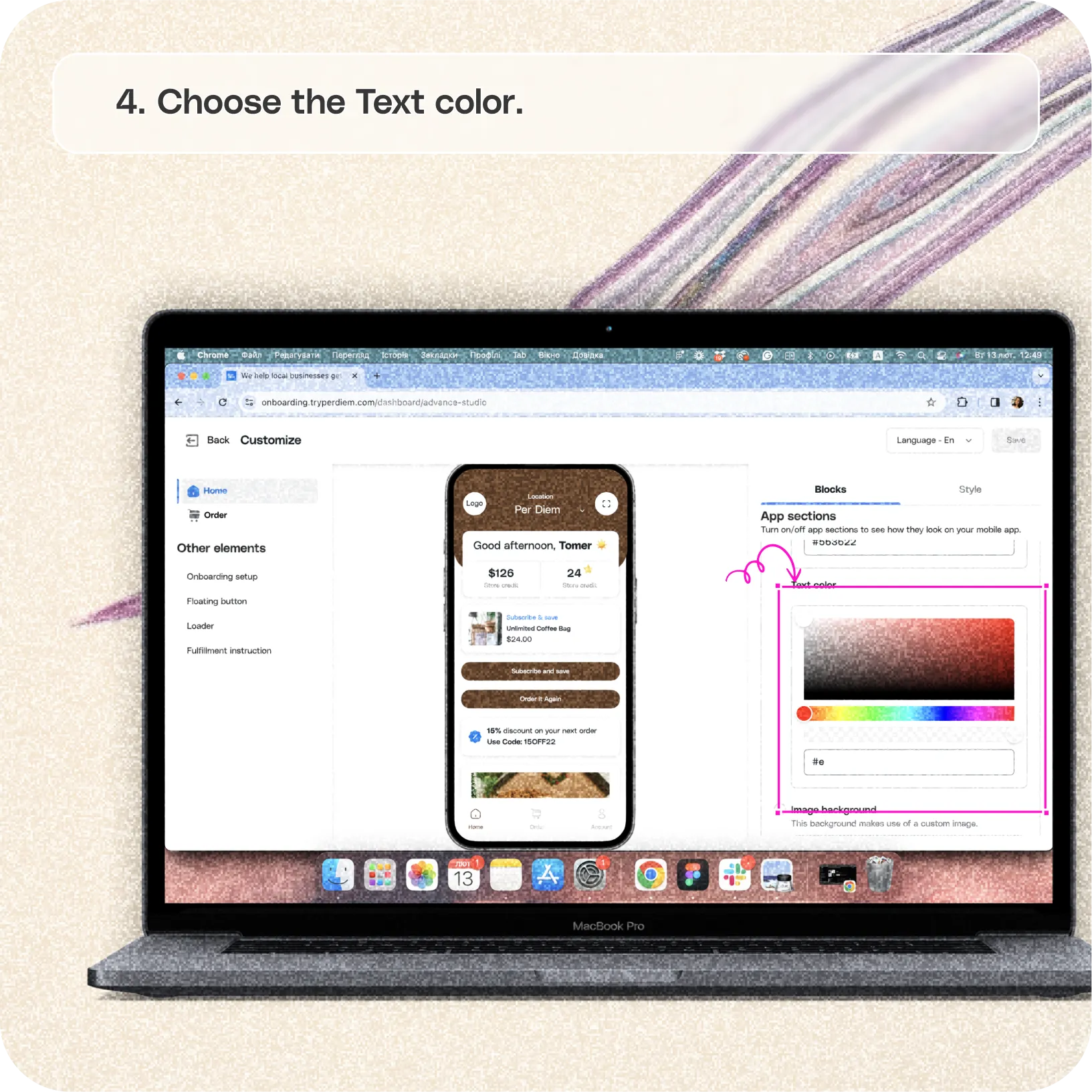 Set up your app's hero background theme — screenshot 4 of 6