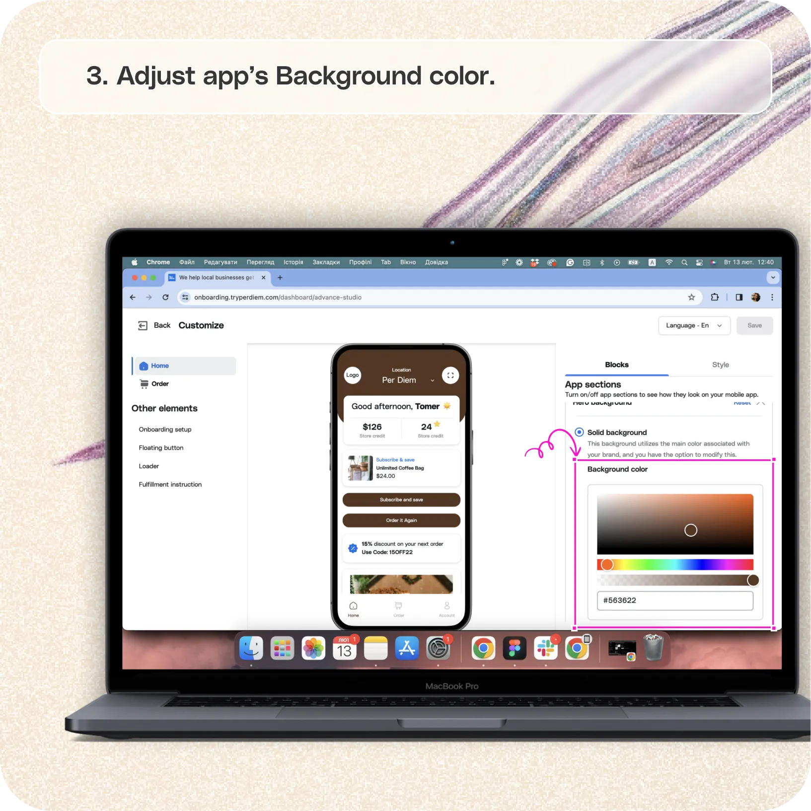 Set up your app's hero background theme — screenshot 3 of 6