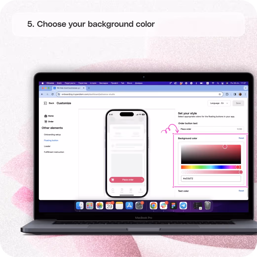 Set up your floating button — screenshot 5 of 8