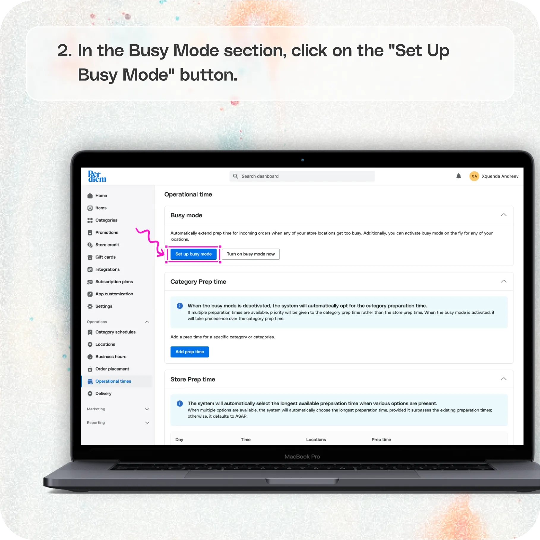 Setting up auto busy mode from your dashboard — screenshot 2 of 6