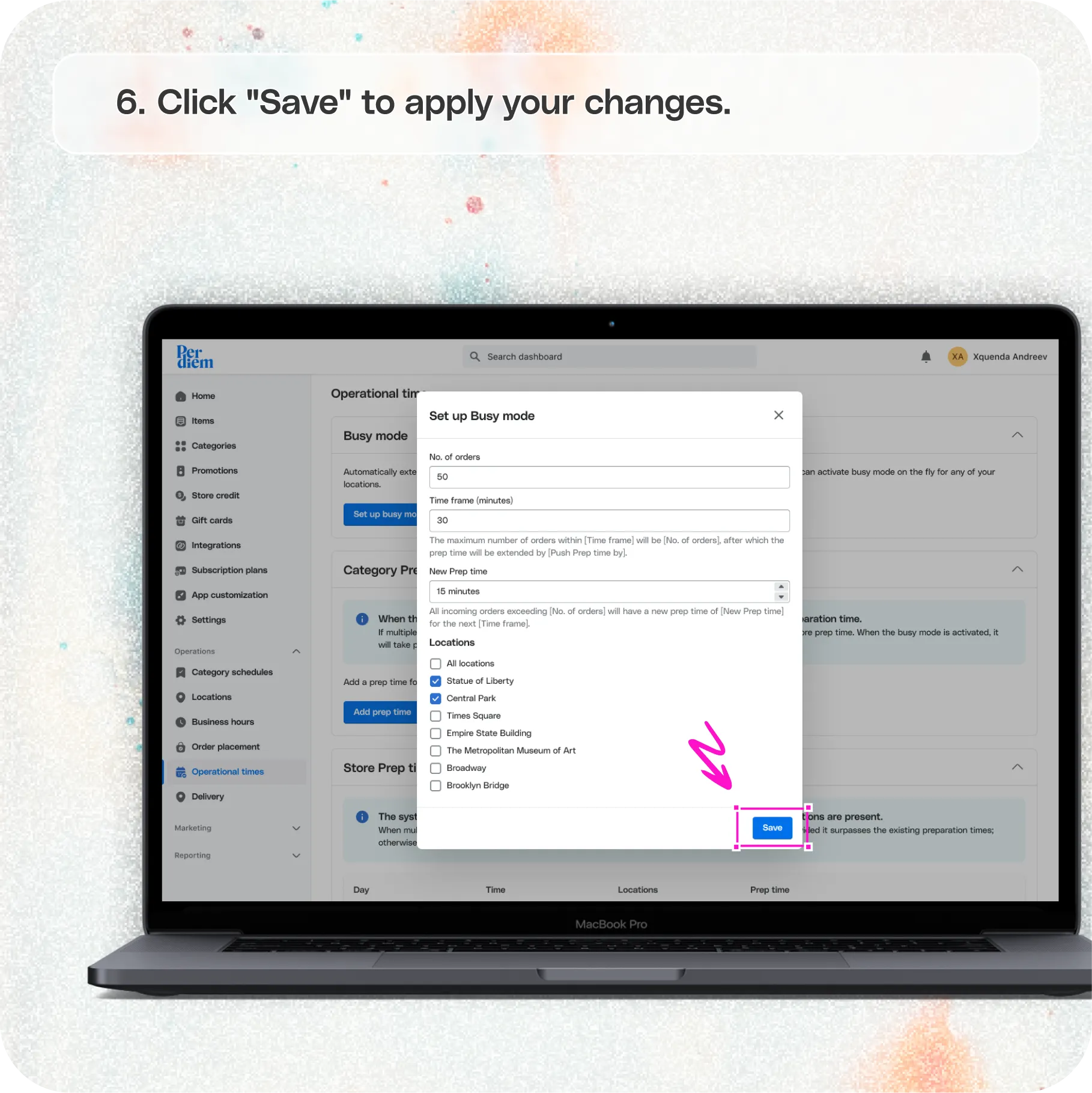 Setting up auto busy mode from your dashboard — screenshot 6 of 6