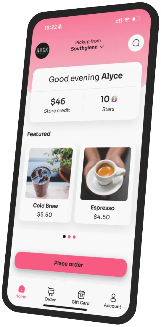 Huckleberry Roasters app preview