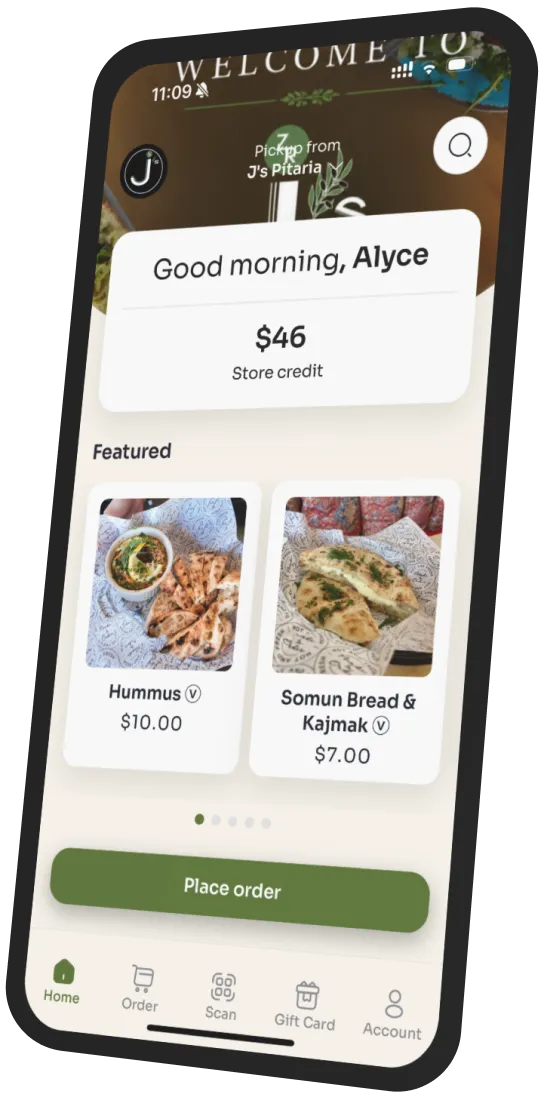 J's Pitaria app preview