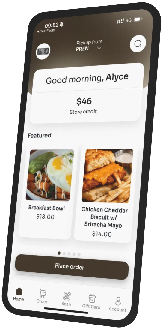 Pren Kitchen app preview