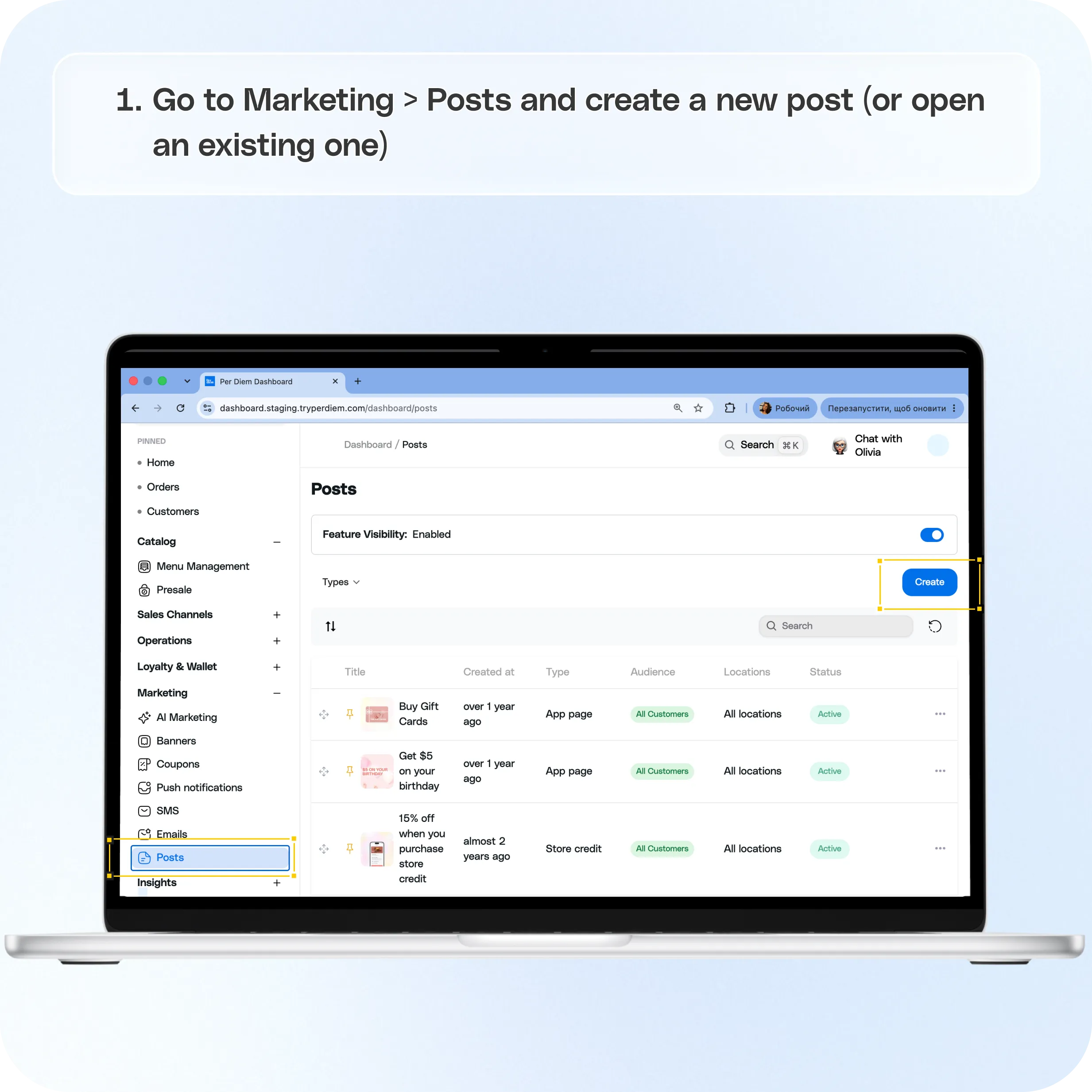 How to Target Posts to Specific Customer Groups — screenshot 1 of 2