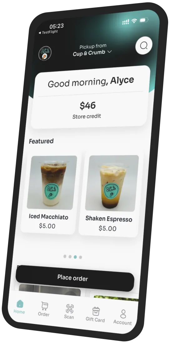 Cup & Crumb app preview