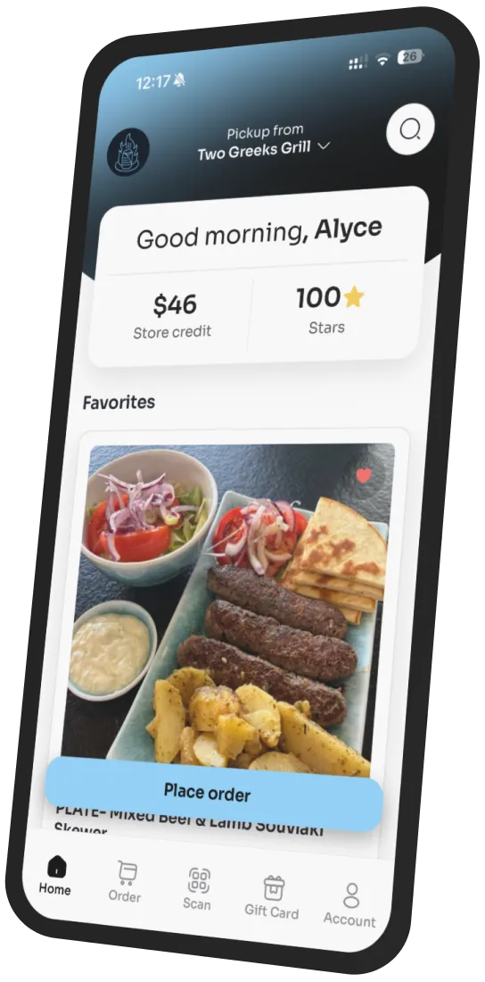 Two Greeks Grill app preview