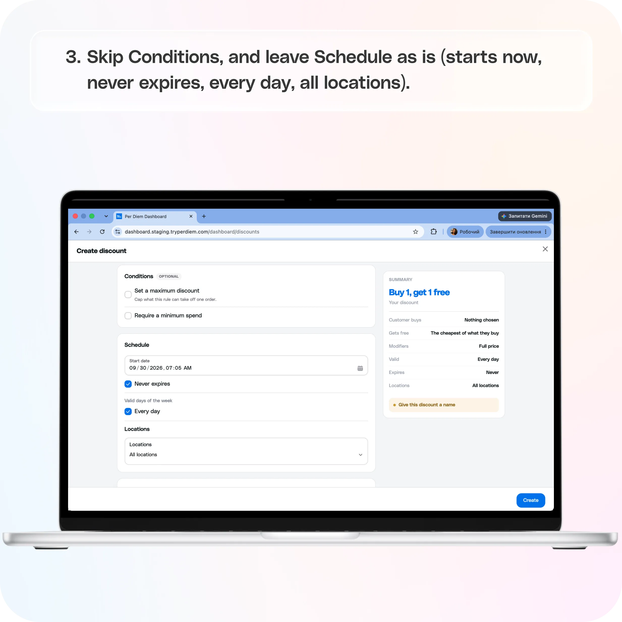 How to create automatic discounts in Per Diem — screenshot 3 of 3