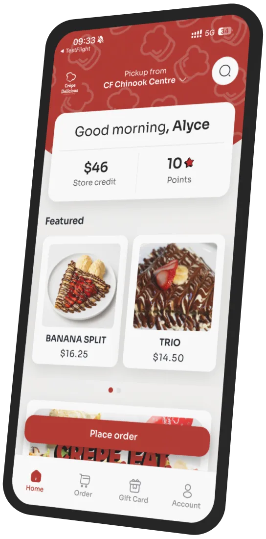 Crepe Delicious Canada app preview